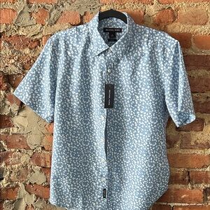 NWT Michael Kors Light Blue Floral Men's Shirt